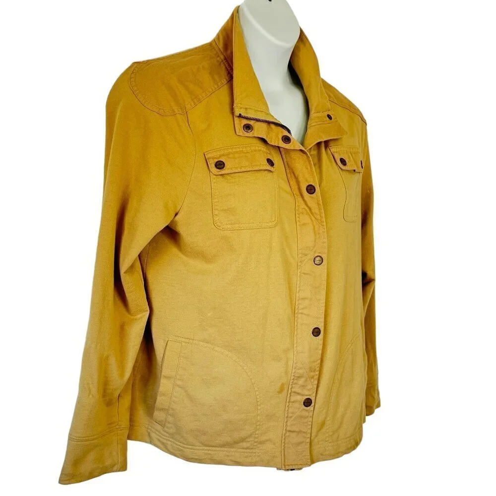 Lauren Ralph Lauren Field Jacket Safari Zipper Snap Closure Khaki Tan Women's XL
